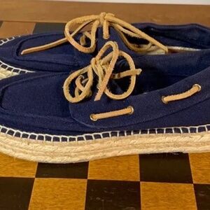 Tory Burch navy blue espadrille loafer tennis shoes